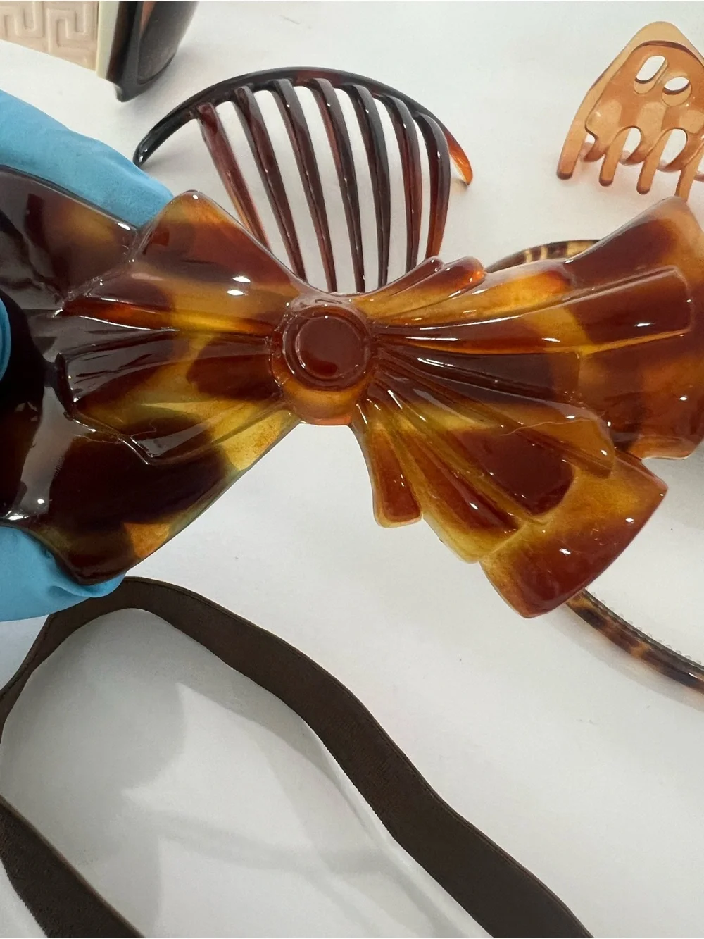 Vintage French Hair Accessories Tortoise Barrettes Headbands Made in France